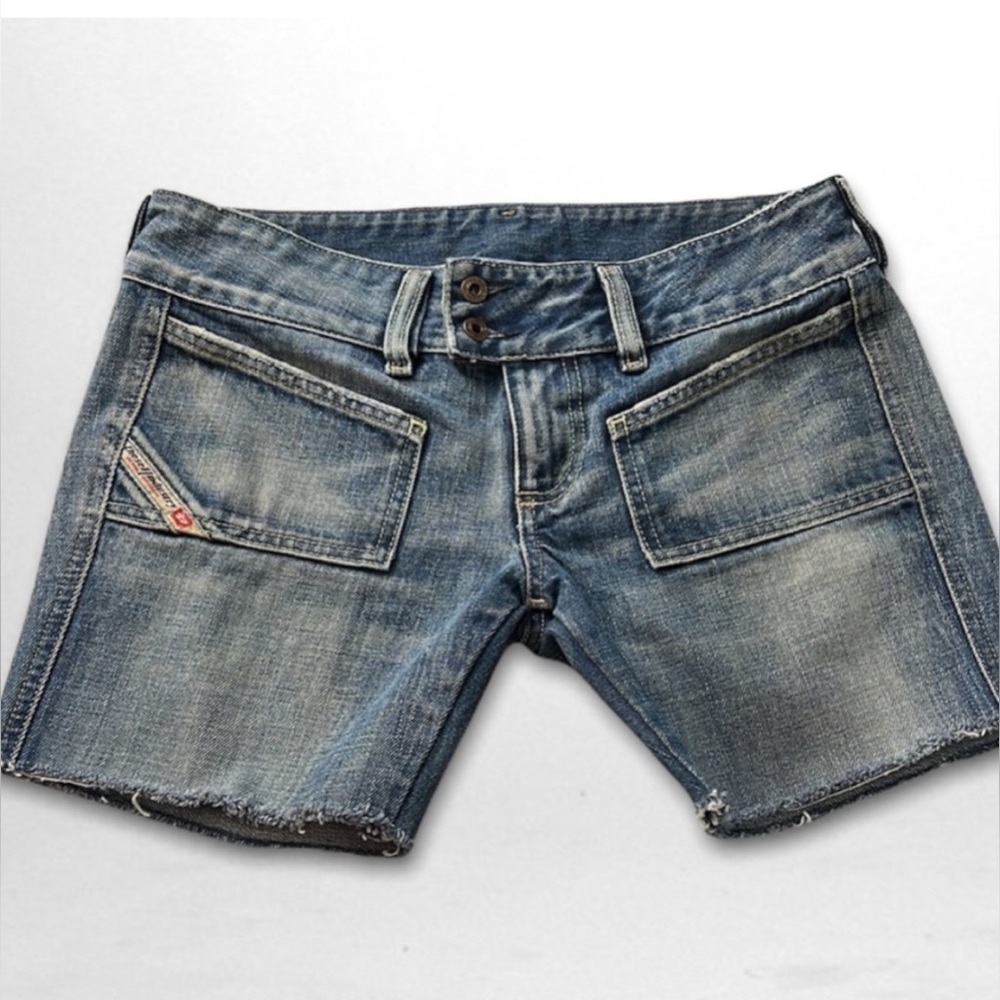 Diesel Distressed Blue Denim Shorts